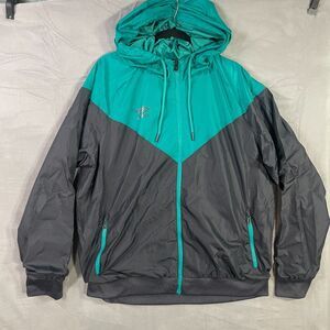 Umbro Men's Size XL Xtra Large Two Tone Windbreaker Jacket Teal Dark Grey
